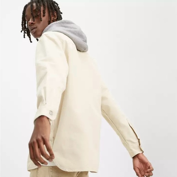 Levi’s Hooded Jackson Overshirt Heavyweight Jean Jacket, Beige Sand, Size L, NWT - Picture 4 of 16